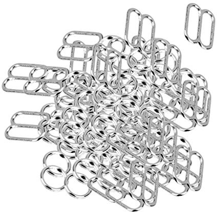 BH-Ringe für Unterwäsche, BH-Ringe, verstellbar für Unterwäsche, Hüftgurte, Nähen, Silber, 10 mm, 100 Stück