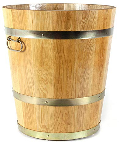 Holzfee Pflanzkübel Pflanzkasten Premium Ø 46 x H 45 cm Eiche Bodentyp 2