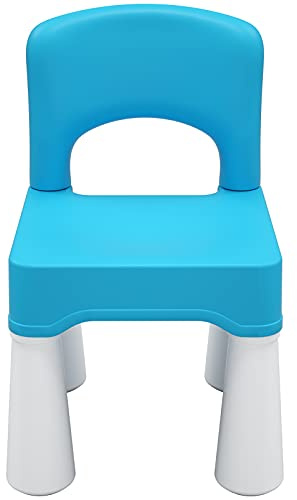 burgkidz Toddler Chair for Kids Ages 2-4, Plastic Kids Chair with 9.3 Seat Height, Lightweight & Durable, Easy-Clean for Indoor/Outdoor Use, Favorite Calming Blue for Boys Girls