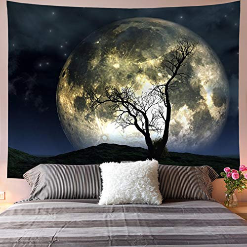 Galoker Mond-Wandteppich, Galaxie und Sternenhimmel, Wandbehang für Heimdekoration (H x B x T): 70,8 x 233,5 cm