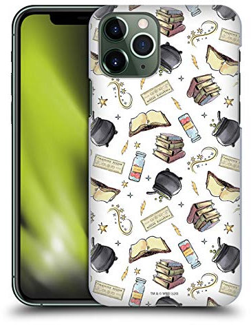 Head Case Designs Officially Licensed Harry Potter Hogwarts Pattern Deathly Hallows XIII Hard Back Case Compatible With Apple iPhone 11 Pro