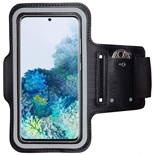 CoverKingz Brazalete movil Running para Samsung Galaxy S20 FE - Funda movil Correr con Compartimento para Llaves para Galaxy S20 FE - Porta movil Running para móviles Color Negro