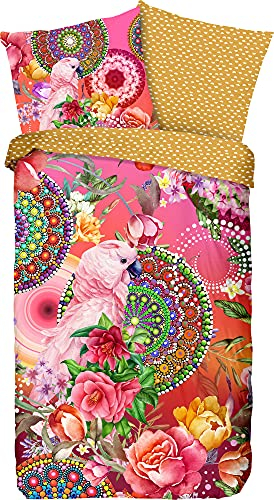 HIP Mako Satin Bettwäsche Nevine Multi 1 Bettbezug 155 x 220 cm + 1 Kissenbezug 80 x 80 cm