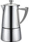 Cuisinox Roma Satin Stainless Steel Moka Pot Stovetop Espresso Maker, 6-Cup