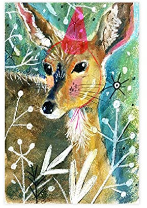 Art Hirsch Leinwand Poster Wandkunst Dekor Druck Bild Gemälde für Wohnzimmer Schlafzimmer Dekoration 30 × 45 cm ohne Rahmen