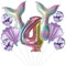 Großes Meerjungfrau Luftballons 4 Jahre geburtstag Deko Mädchen Set 4 Jahre Kindergeburtstag Deko Meerjungfrau Folienballon 4 Geburtstag dekoration Mädchen ballons 4. Geburtstag Deko Mädchen(4)