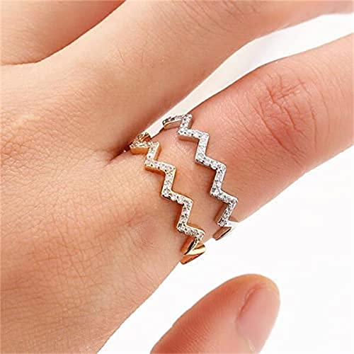 to My Daughter Highs and Lows Ring,Wave Pattern Zircon Inlaid Ring,Adjustable Opening Ring,Inspirational Rings for Teen Girls,for Women