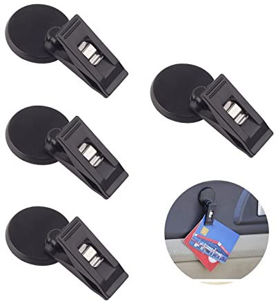 4Stk Parkscheinhalter Autoclip Notizzettelhalter Kunststoff Windschutzscheibe Tickethalter Windschutzscheibe Rechnungen Clip Auto Tickets Clips Autozubehör für Parkschein Anwohnerparkausweis Schwarz