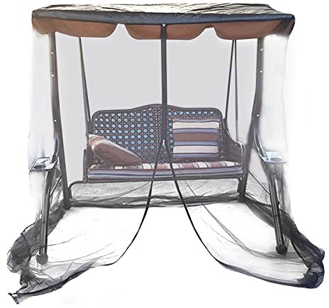 Moustiquaire pour Terrasse - Moustiquaire en Maille Polyester avec Ouverture à Glissière pour Balancelles Jardin Exterieur - 125x205x200cm