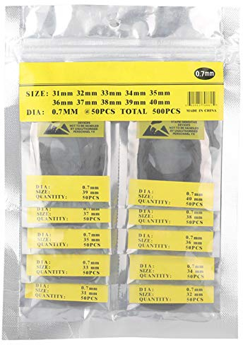 Uhr Zurück Dichtung, O-Ringe Dichtringe Uhrendichtungen O Ring Wasserdicht Dichtungsring Dichtungen Ersatzteile Gummi Uhrendichtungsset Reparatur Werkzeug für Eingebaut in den Spalt GehäUsebodens[0.7]