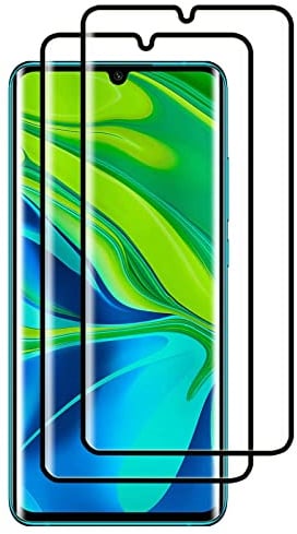 Foryo Protector de Pantalla para Xiaomi Mi Note 10 [2 Unidades] Vidrio Templado, Borde Curvo 3D, Cobertura Total Película Templada, Dureza 9H, Antiarañazos, Sin Burbujas, HD Vidrio Templado