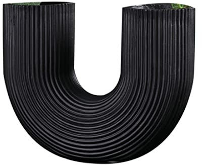 coserori U-Form-Vase ÄSthetische Blumenvase Moderner Trockenblumen-Harz-Blumentopf Cachepot für Blumen BüRo Home Decoration B, Schwarz