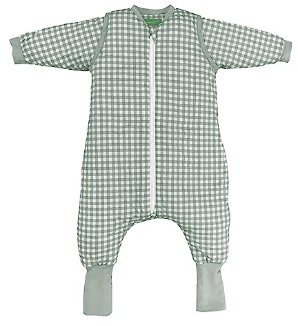 molis&co. Baby-schlafsack mit Füßen, abnehmbare Ärmel und Socken. 2.5 TOG. Ideal für die Übergangszeit und den Winter. 100% Baumwolle (OEKO-TEX 100). (Mint Tea, 70 cm (1 Jahr))
