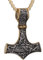 AFSTALR Wikinger Schmuck Herren Halskette Thors Hammer Halskette - Nordische Mythologie Mjolnir Wikinger Runen Hammer Edelstahl kette Viking Geschenke für Männer 60cm Gold