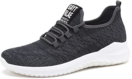 Hombre Zapatos Deportivos Casuales para Correr Gimnasio Sneakers Ligero Transpirable Zapatillas de Running Unisex Adulto, Gris, EU40