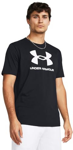 Under Armour Herren Lockeres T-Shirt Im Sport-Stil Mit Logo, Black/White, S