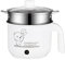 perfk électrique, poêle électrique antiadhésive multifonctionnelle pour nouilles ménagères, appareils de cuisine Ramen Cooker pour Fry Oatmeal, avec cuiseur vapeur Blanc