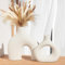 Zormon Weiße Keramikvase, 2er-Set, Pampasgrasvasen für Heimdekoration, runde Matte Boho-Vasen für Blumen, nordischer Minimalismus-Stil, Vase für Wohnzimmer, Schlafzimmer, Regal-Dekor
