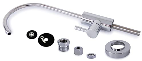 smardy Osmose Wasserhahn aus verchromtem Messing, 360° schwenkbare Armatur | Für Umkehrosmoseanlage und Wasserfilter, inklusive Adapter für 1/4 Zoll und 3/8 Zoll Schlauch, einfache Montage
