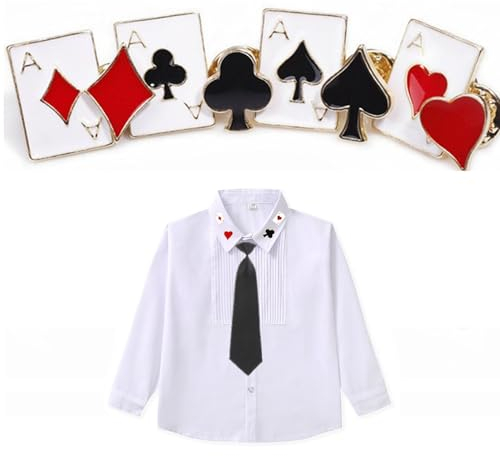 8 Stück Poker-Brosche Rotes Herz Pins Herz Poker Brosche Emaille Brosche Pin Badge Schalschnalle Emaille Pin Herz-Pin Herz Brosche Emaille Brosche Für Männer, Frauen, Tücher, Revers