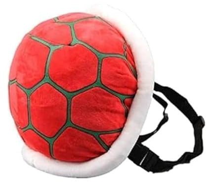 ZHYPFF Schildkröte Rucksack Schildkröte Shell Rucksack Cosplay Kostüm Zubehör Requisiten Weiches Plüsch Cartoon Spielzeug 11,4 Zoll, Rot/Ausflug, einfarbig (Getaway Solids), Small, Cartoon, KKXH98288