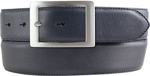 BELTINGER Hochwertiger Jeansgürtel aus Vollrindleder mit Doppel-Schließe 4,0 cm | Bombierter Ledergürtel Herren 40mm | Jeans-Gürtel made in Italy