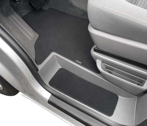 ARIBA Fußmatte passend für VW T6.1 2-Sitz Fahrerhaus ab 2019 Velours Anthrazit Nubuk Anthrazit Umrandung inkl. Stufenmatten