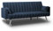 Nalui - 3-Sitzer-Schlafsofa 210x80x79cm One Lines 2 Kissen mit Verstellbarer Rückenlehne | Navy Blau