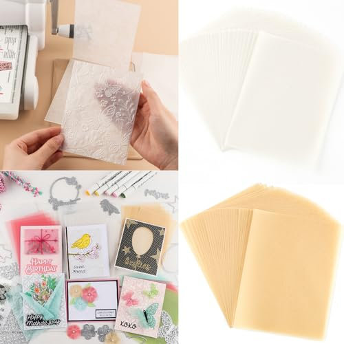 Pergamentpapier, 60 Blatt, 10,8 x 14 cm, durchscheinend, 100 g/m², bedruckbares Transparentpapier für Einladungen, Skizzieren, Karten-Overlays, Umschläge für Hochzeitsempfang, Umschläge und