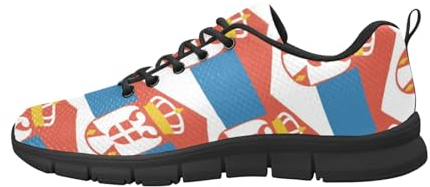 IFCXA Serbien-Flagge, leichte atmungsaktive Herren-Laufschuhe, modischer Sneaker, mehrfarbig, 37 EU