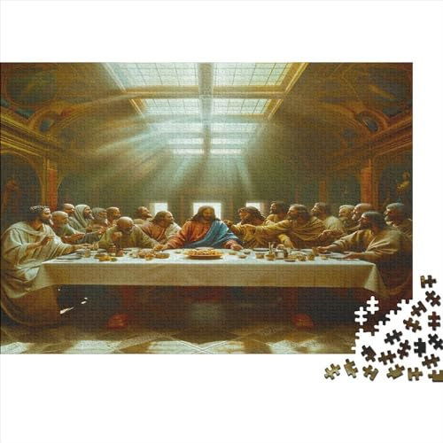 das letzte Abendmahl Puzzle 1000 Teile Puzzle Für Erwachsene das letzte Abendmahl Stress Abbauen Familien-Puzzlespiel DIY Kreative Unterhaltung Schöne Geschenkidee Kräftigen Farben 1000pcs (75x50cm)