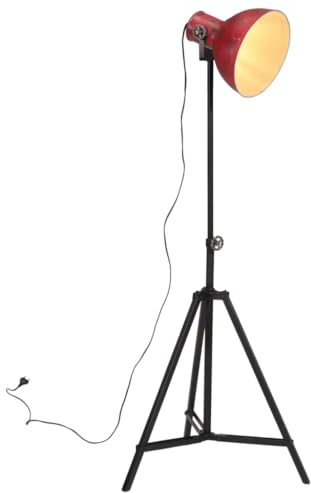 vidaXL Lampadaire 25 W Rouge délavé 61x61x90/150 cm E27, Lampe, Lampe sur Pied, Lampe Industrielle, lumière, Lampe de Lecture, éclairage