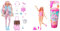 Barbie Poupée Extra Voyage Articulée avec Tenue Neige, Combinaison Rose à Paillettes & Pop Reveal Série Fruit, Poupée Aux Cheveux Roses Changeant De Couleur