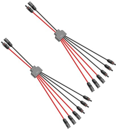 MXRPV 2 Stück Solar Y Kabel,Solar-Anschlusskabel,Y Stecker Solar,Verlängerungskabel Solarkabel Stecker,2 bis 6 Solarpanel-Anschlusskabel (2 bis 6)