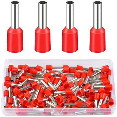 Aderendhülsen 10mm² x 18mm, 100 Stück, Isoliert für Garagen, Verteilerkästen, Autoteile, Mechaniker, Werkstätten, Rot