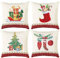 Aitsite Weihnachten Kissenbezug, 4er-Pack Winter-Kissenbezüge, Weihnachts-Kissenbezüge 45 x 45 cm, Winter, Weihnachts Dekoration für Wohnzimmer, Sofa, Schlafzimmerdekoration (Weihnachtsstrümpfe)