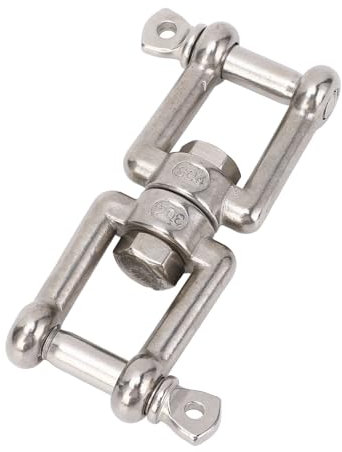 Grillete Doble Giratorio para Barco, Práctico Grillete Giratorio de Doble Extremo en Forma de 8 de Acero Inoxidable para Pesca (10mm)