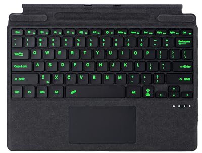 Type Cover for Microsoft Surface Pro 8 Pro 9 Pro 10/ Pro X Pro 11 Generation, Portable Slim Wireless Keyboard with Touchpad Tablet Keyboard (Black, Backlit)
