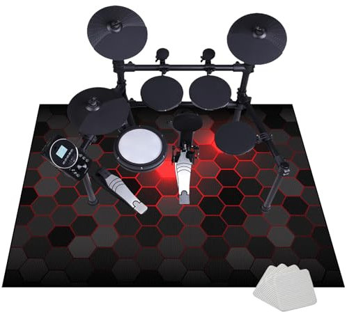 JaevKwzy 200 x 180 cm Trommel Teppiche für Bass Drum Snare Schallschutz Teppich Drum Teppich Schlagzeug Teppich Drum Rug Schallschutz Teppich Schallschutzmatte - Music Carpet Innen und Außen