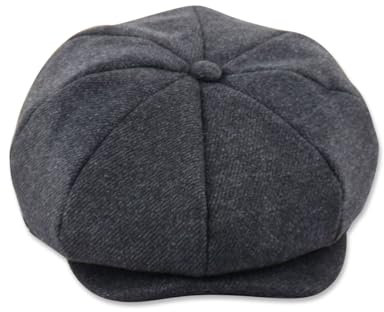 LumiSyne Vintage Newsboy Stil Tellermütze Schiebermütze Herren Damen 8 Panel Baker Boy Schirmmütze Fischgräten Tweed Wollmischung Einstellbar Gatsby Cap Cabbie Flat Cap Für Herbst Winter