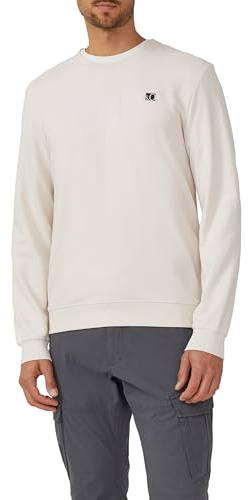 s.Oliver Herren Sweatshirt Regular Fit Crew Neck Creme