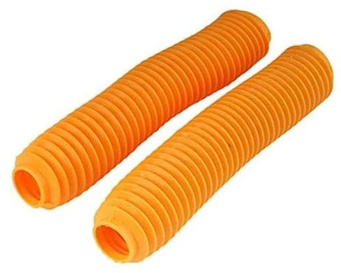 XEBRAD Motorcycle Front, for fork Boots 360 x 60mm Universal Shock Damping Dust Cover Rubber, fork Cover, 1 Pair, Orange Off-Road Fork Seal Protector