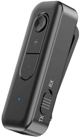 Lonrtesw Trasmettitore Ricevitore Audio Bluetooth 5.3 3,5 mm AUX con Microfono Adattatore Musicale Stereo per Cuffie PC TV Altoparlanti per Auto