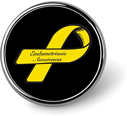 Badge de sensibilisation à l'endométriose avec ruban jaune, épingles rondes d'identité, broches, badges pour chapeaux, vestes, décoration