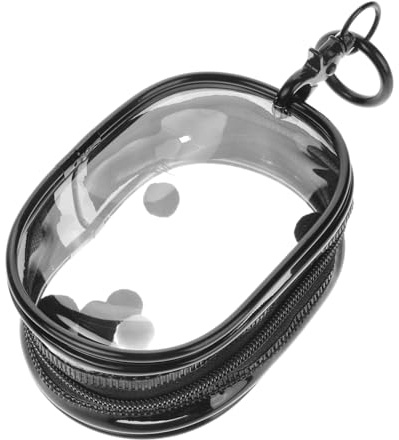 FRCOLOR Transparent Dockväska med Hög Ljusgenomsläpplighet PVC Ficka med Nyckelring och Pompom Bärbar för Samlarfigurer och Dockor för Visning och Förvaring