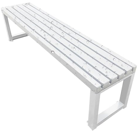 Outdoor Gartenbank aus Metall für 2 Personen, wasserdichte Parksitze, Balkon & Veranda, Chill-Out-Stuhl, 120 cm, Weiß - Stilvolle Terrassenmöbel zur Entspannung