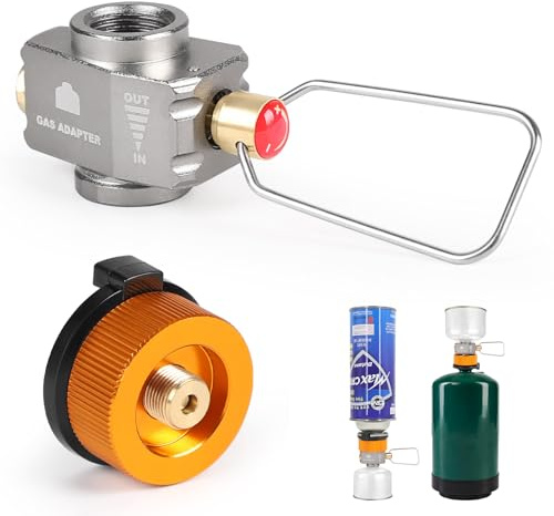 LALAGO Recharge pour Cartouche de Gaz Adaptateur-715 + 702, Valve de Gonflage Portable à Pression de Gaz pour Bouteilles, Dispositif de Transfert de Carburant, Cartouche de Gaz pour les Voyages