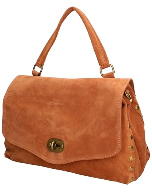 Gave Lux GLX228104423FBG Damen-Schultertasche aus echtem Leder, hergestellt in Italien, 37 x 22 x 15 cm
