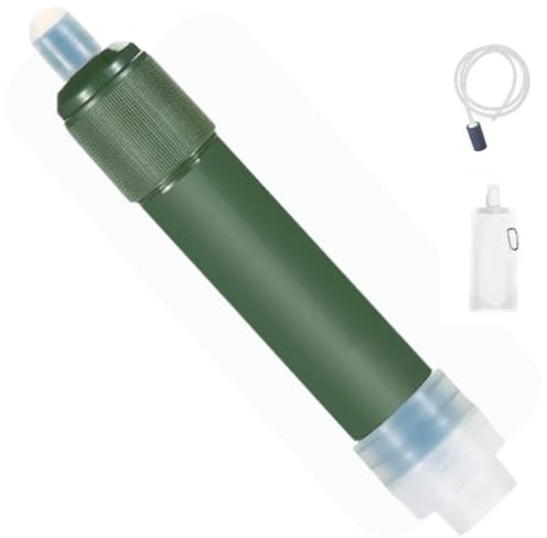 Filtre à Eau Portable de Survie | Paille Filtrante Outdoor Camping & Randonnée | Élimine 99,9999% des Impuretés | Jusqu’à 4000 L