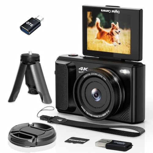 ARNSSIEN Appareil Photo Numérique 4K Compact 2,8 Écran Pivotant 180° Vlog